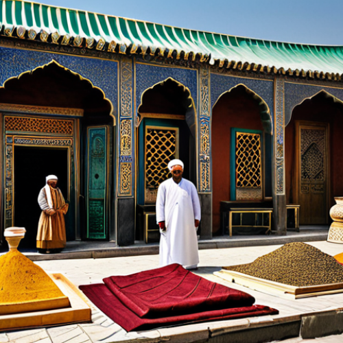 Home 4 **Prompt 1: Echoes of the Golden Silk Road**
A vibrant historical scene on the ancient Silk Road in Kazakhstan, showcasing a diverse group of merchants, scholars, and artisans, all in modest, richly textured traditional attire from various cultures (Central Asian, Chinese, Persian, Arab), interacting in a bustling market square. In the background, architectural elements inspired by the Khoja Ahmed Yasawi Mausoleum rise majestically, signifying ancient knowledge and trade. Subtle hints of golden artifacts are visible on a merchant's stall. Professional photography, soft natural light, perfect anatomy, correct proportions, natural poses, well-formed hands, proper finger count, natural body proportions, high quality, safe for work, appropriate content, fully clothed, modest, family-friendly.